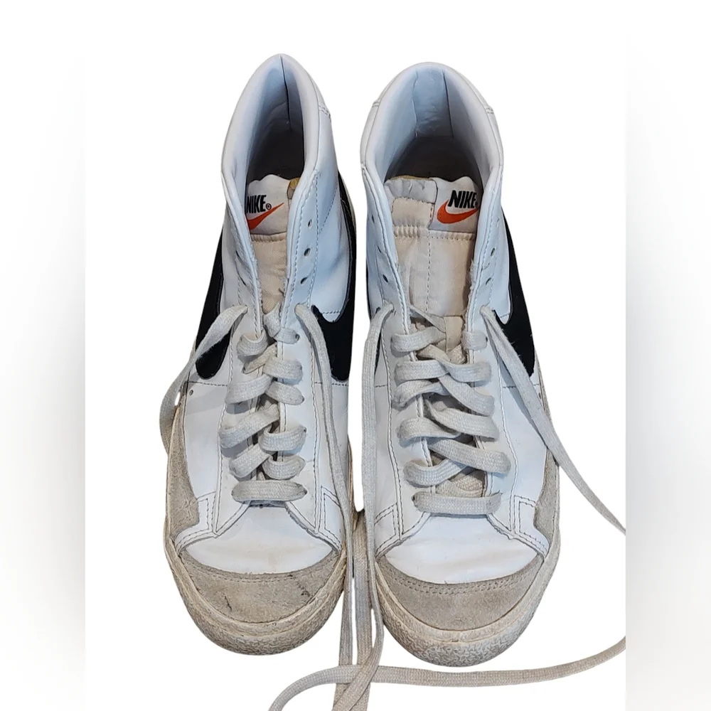 Nike Blazers White with Black Swoosh Size 8